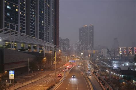 The Night View Of Austin Road West Kowloon 24 Dec 2021 Editorial Stock