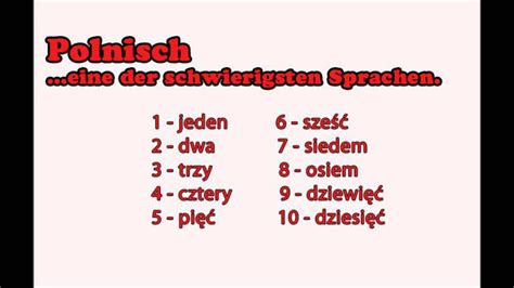 Zahlen () lerne polnisch mit diesen polnischen wörtern über die zahlen von eins bis zehn. Polnisch lernen: Zahlen 1 - 10 - YouTube