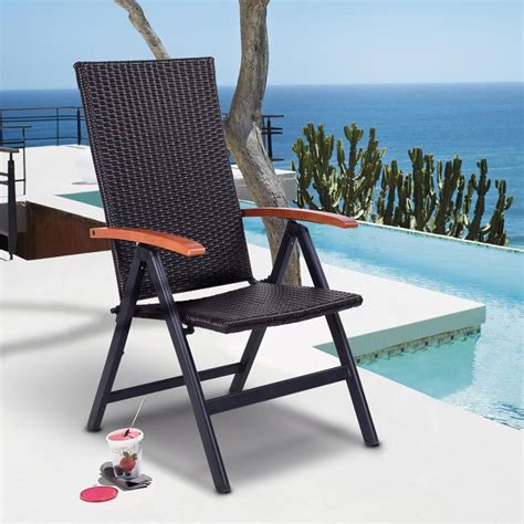 99 get it as soon as thu, jun 3 Patio Adjustable Aluminum Folding Back Rattan Recliner ...