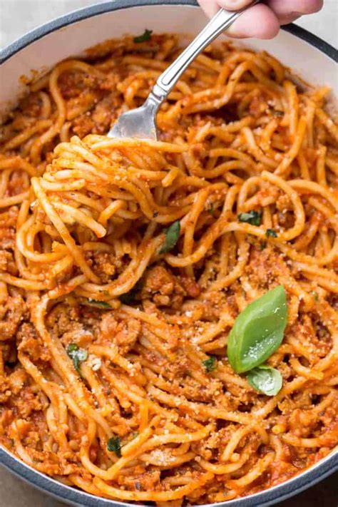 Mine just taste like zucchini strands in spaghetti sauce, without the texture of pasta. Easy Meaty Spaghetti Recipe (Bolognese) - Valentina's Corner