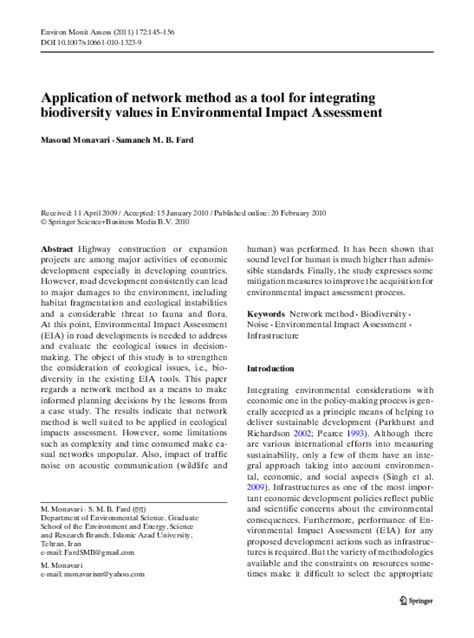 Environmental impact assessment (eia) course curriculum for. (PDF) Application of network method as a tool for ...