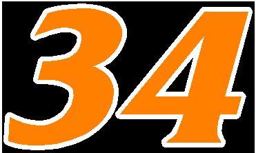 18 have been for jgr. 34 RACE NUMBER 2 COLOR DECAL / STICKER