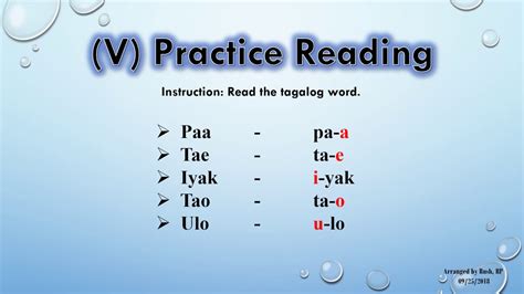 Basic Filipino Syllables Tagalog Words Tagalog Consonant Vowel
