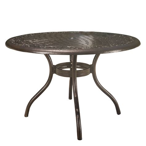 Pittman Outdoor Cast Aluminum Round Dining Table Hammered Bronze