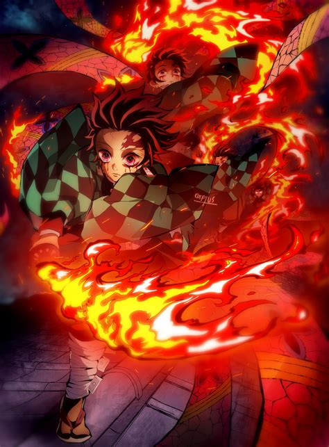Tanjiro Danza De Fuego Kimetsu No Yaiba 82 By Ediptus Anime Demon