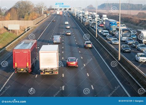 Traffic Jam On The British Motorway M1 Editorial Stock Image Image Of