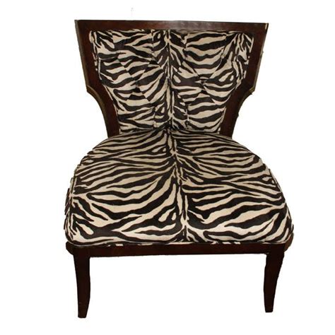Contemporary Zebra Print Accent Chair Ebth