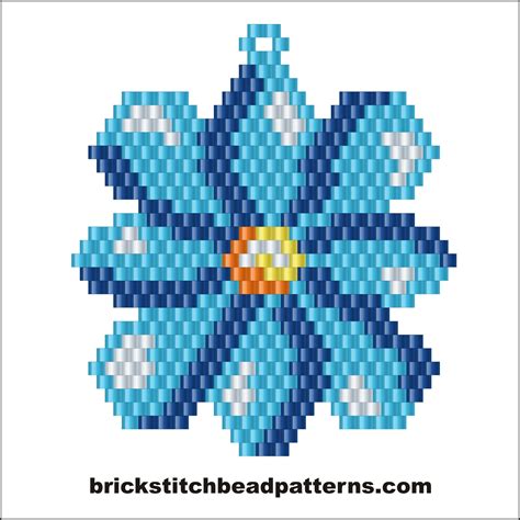 Brick Stitch Bead Patterns Journal Woodstock Blue Daisy Free Beaded