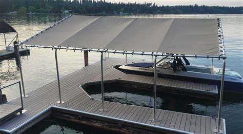 This allows owners to enjoy the added benefits of an automatic cover without the expense of changing their existing lifts. Rush-Co Marine Products | Custom Covers for Boat Lift Canopies