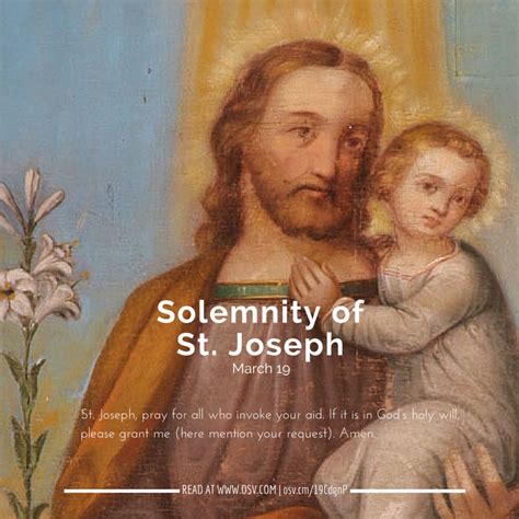 St Joseph Holy Role Model For Catholic Fathers His Solemnity Is