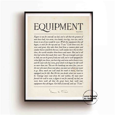 Equipment Poem By Edgar Guest Poster Print Poetry Wall Art Etsy