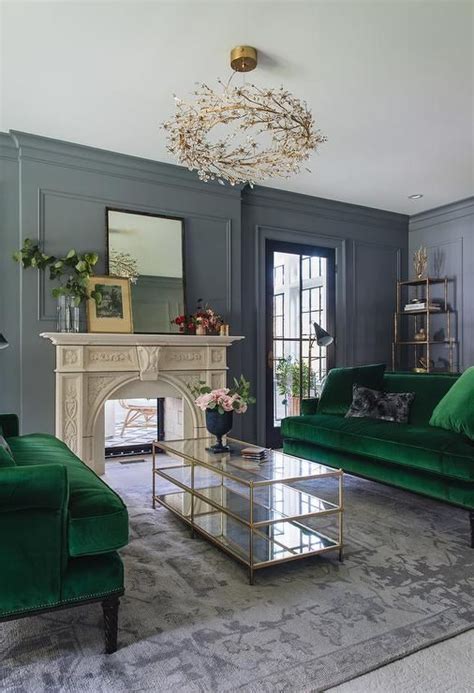 Emerald Green Sofas Lüks Oturma Odaları Oturma Odası