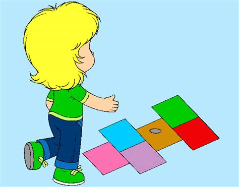 Juego de la rayuela para colorear. Rayuela Juego Dibujo Para Colorear : La Rayuela Juego Activo Plantilla Con Celdas Vacias Imagen ...