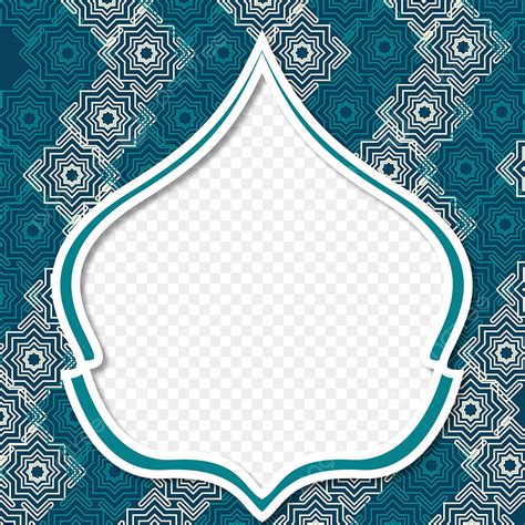 Pola Biru Lingkaran Perbatasan Islam Ramadan Kareem Desain Vektor