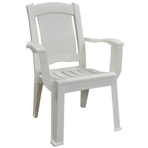 Adams Mfg Corp White Resin Stackable Patio Dining Chair In The Patio