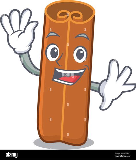 Waving Cinnamon Character Cartoon Style Stock Vector Image And Art Alamy