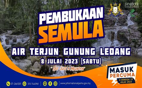 BERNAMA AIR TERJUN GUNUNG LEDANG DIBUKA SEMULA SABTU INI