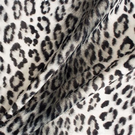 Snow Leopard Printed Faux Fur Snow Leopard Faux Fur Leopard Print