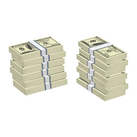 Pack Of Dollars Money Vector Design Illustration Isolated On White Background Vector Art