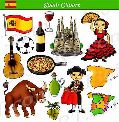 Spain Spanish Clipart Culture Clip Icon Graphics
