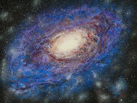 Andromeda Galaxy And Space Original Acrylic Painting Unique Astronomy