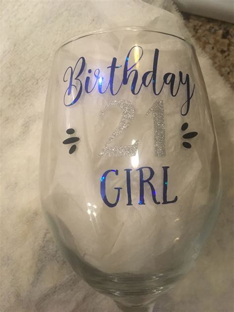 21st Birthday Wine Glass 21 Birthday Wine Glass Birthday Wine Glass Birthday Glass