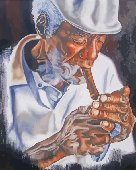 Black Man Smoking Paint By Numbers Canvas Paint By Numbers
