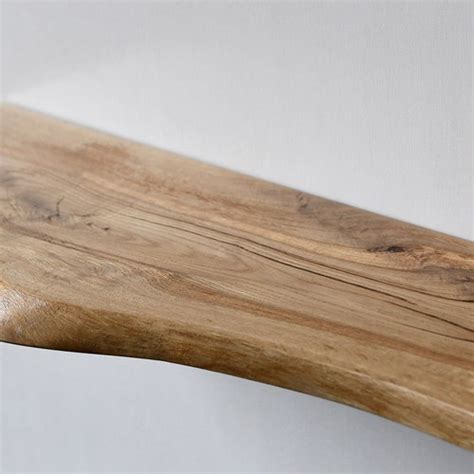 Rustic Live Edge Solid Teak Wood Floating Shelf With Hardware Etsy