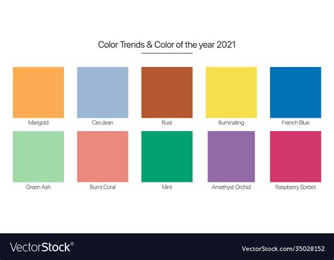 Spring Summer 2020 2021 Color Trends Fashion Vector Image
