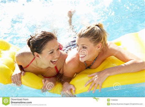 Fun group having women illustrations & vectors. Two Women Friends Having Fun Together In Pool Stock Photo ...