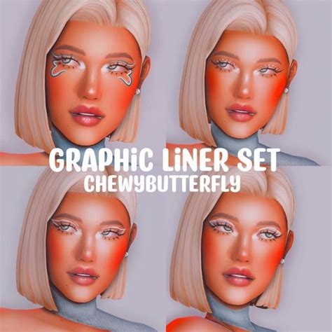 Graphic Liner Set Chewybutterfly Sims Sims 4 Sims 4 Cc Makeup