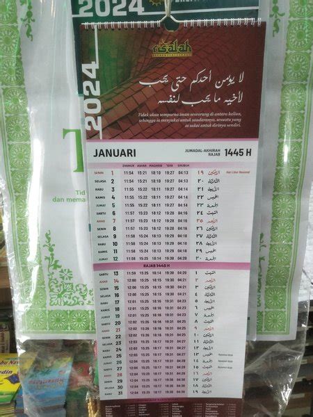 Jual Kalender Dinding Islami 2024 M Masehi Dan Hijriyah Jilid Ring Di