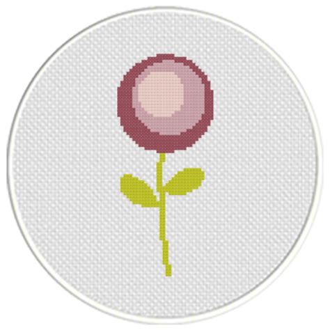 Flower cross stitch's pattern #crossstitch#puntodecruz#flosstube#embroidery#needlepoint. Simple Purple Flower Cross Stitch Pattern - Daily Cross Stitch