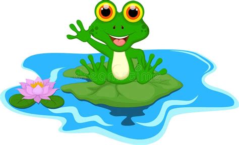 Cute Green Frog Cartoon Stock Illustration Illustration Of Ecology