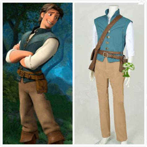 New Movie Enchanted Tangled Rapunzel Prince Flynn Rider Cosplay Costume
