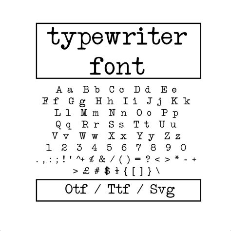 Typewriter Font Svg Otf Ttf Vintage Font Handwritten Fonts Etsy