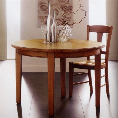 PETITE TABLE RONDE EN CHENE. PIEDS DROITS - Meubles de ...