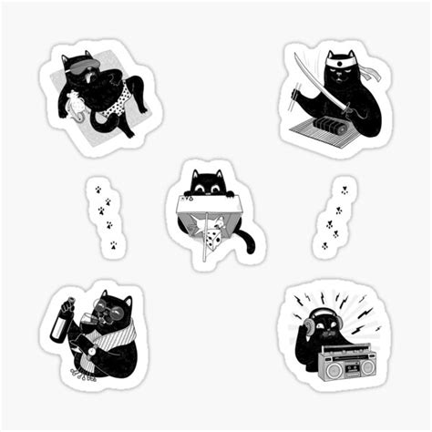 black cats sticker pack cats acting funny cat lovers club sticker for sale by