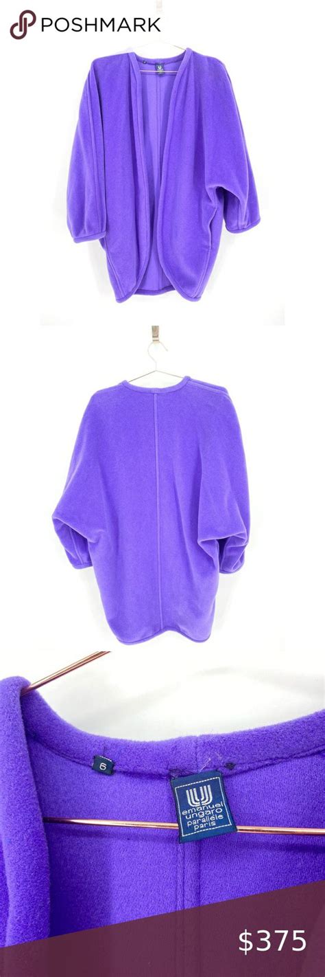 Emanuel Ungaro Boiled Wool Oversize Jacket Purple 1980s Fashion
