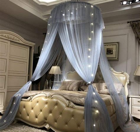 The most amazing and luxurious king size canopy beds! Lotus Karen Princess Bed Canopy Romantic Round Dome Double ...