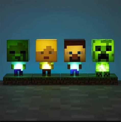Minecraft 1 Pc Steve Light Paladone Icons Lámpara Coleccion Meses Sin