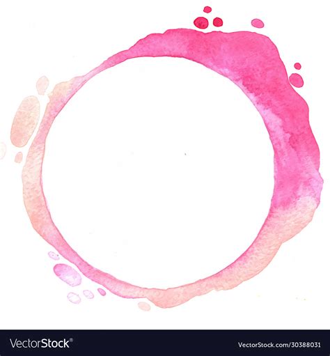 Fresh Pink Watercolor Circle Shape Frame Vector Image