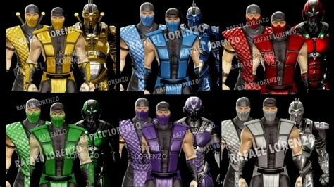 Klassic Ninja And Cyber Skin Costume Mortal Kombat Scorpion Sub Zero