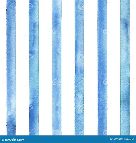 Watercolor Stripe Plaid Seamless Pattern Color Teal Blue Stripes