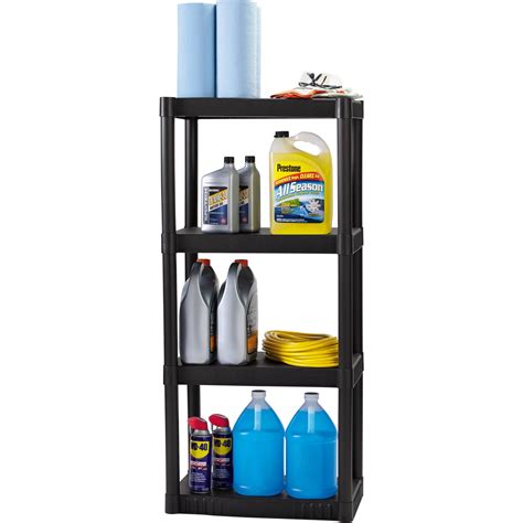 Workchoice 4 Shelf Heavy Duty Plastic Storage Unit Black