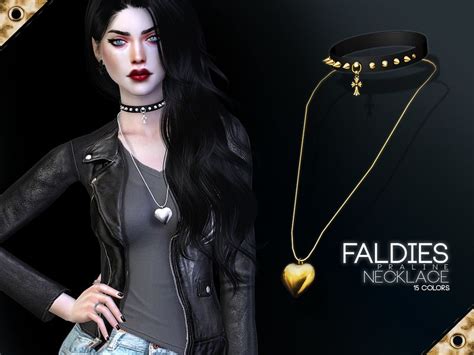 Necklace With Choker In 15 Colors Found In Tsr Category Sims 4 Female