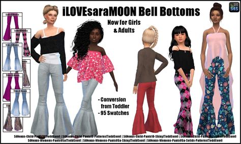 Ilovesaramoon Bell Bottoms Adults And Kids Original Content Sims 4