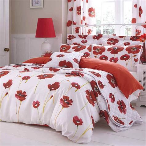 53,310 white bedspread premium high res photos. Details about Catherine Lansfield Poppies White Poppy Red ...
