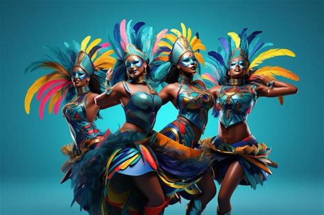 Premium Ai Image The Dancers Are Wearing Colorful Costumes