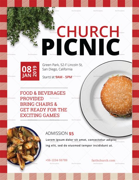 Church Picnic Flyer Design Template In Psd Word Publisher